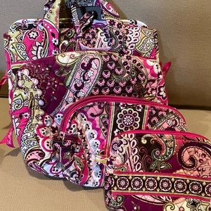 EUC Vera Bradley Very Berry Paisley Travel cases
